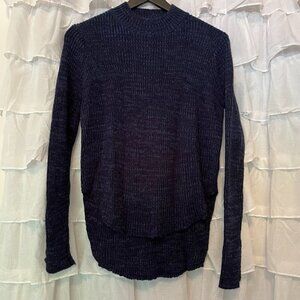 Don't Ask Why Navy Blue Mock Neck Knit Sweater - Size Large